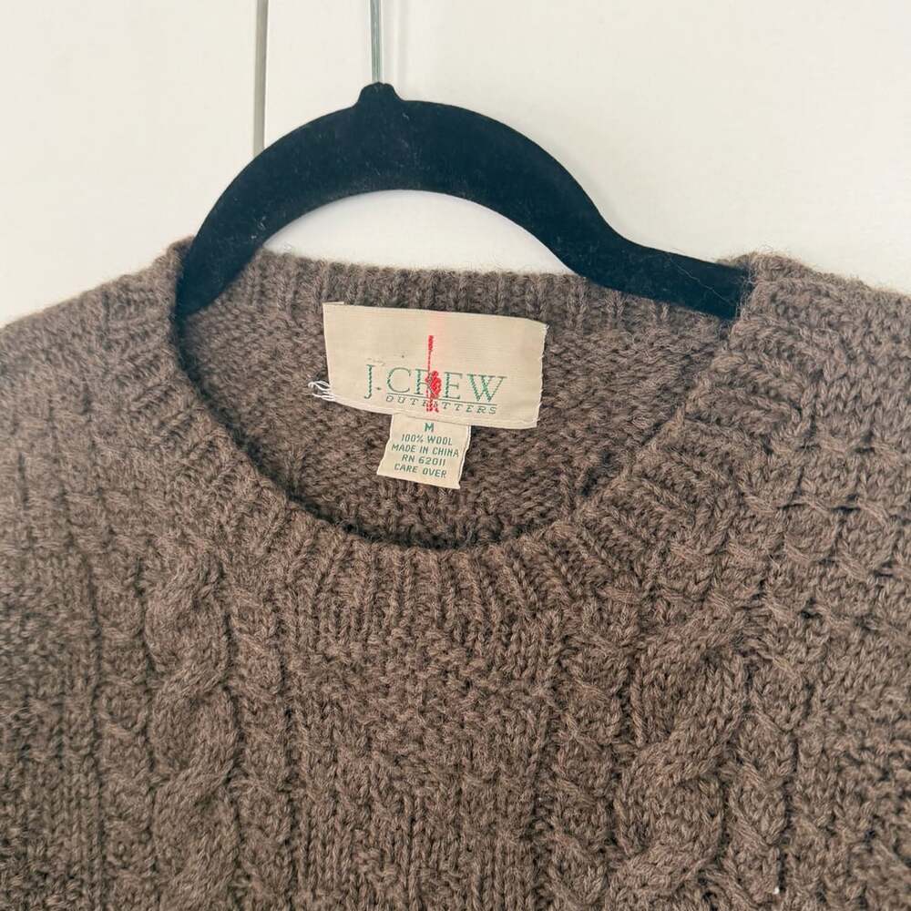 J.Crew Outfitters Brown 100% Wool Cable Knit Sweater